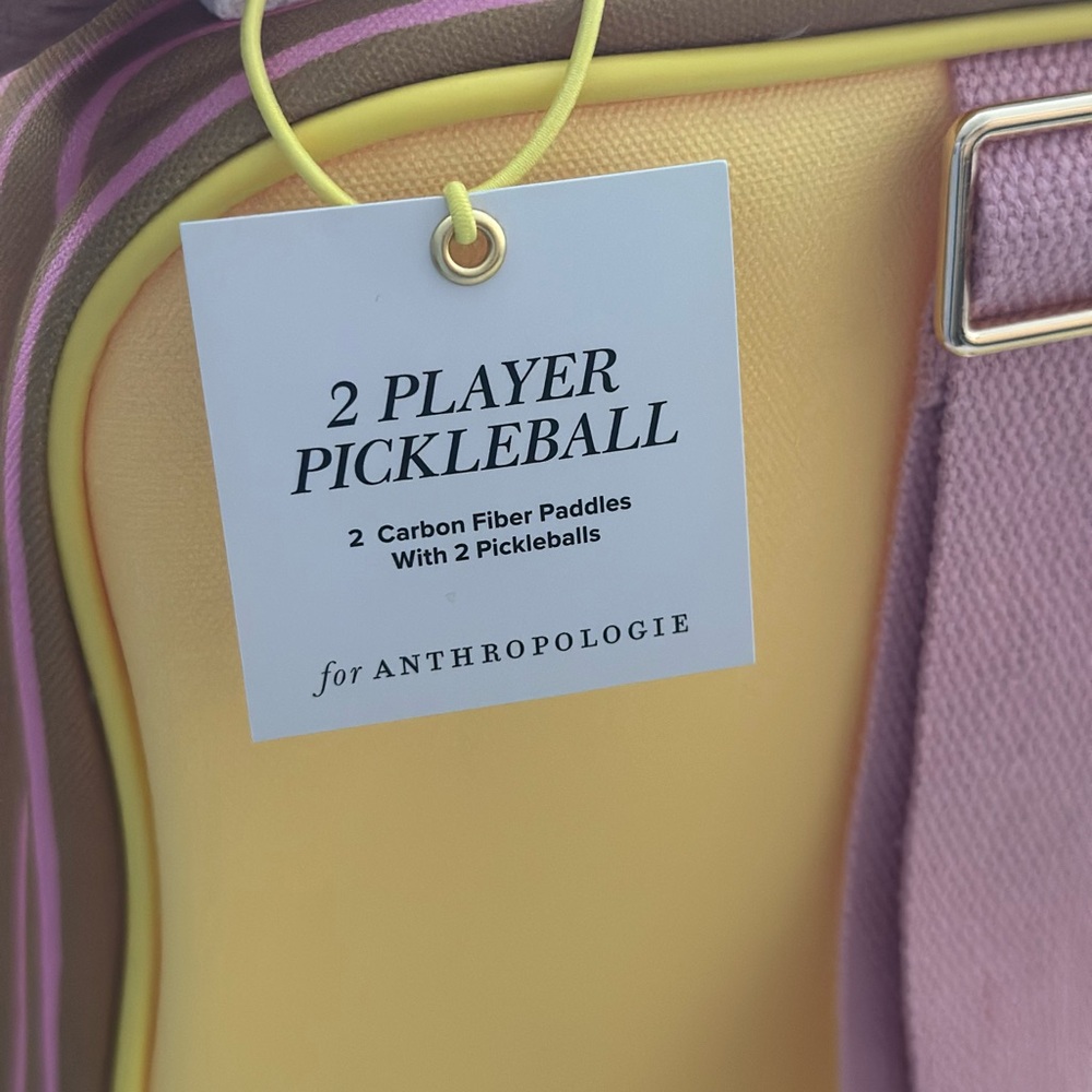 Anthropologie Pink, Green and Yellow Pickleball Set - Picture 11 of 13